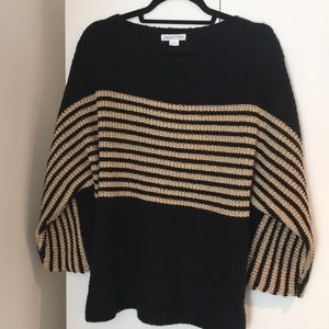 Decorative golden stripe knit f21 sweater